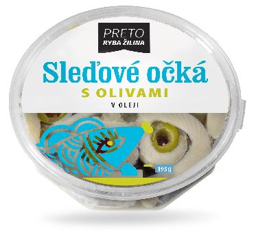 Očká sleďové s olivami v oleji Preto 195g